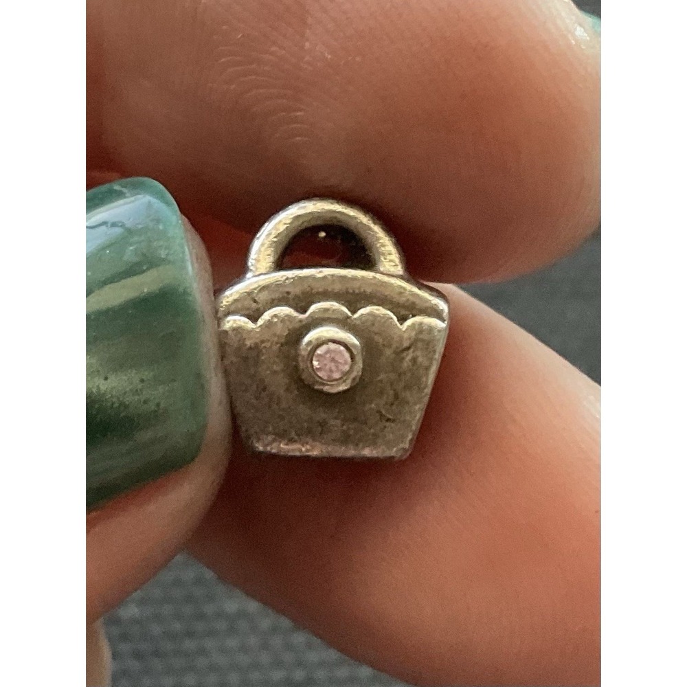 Pandora 925 sterling silver handbag charm Pink CZ ALE